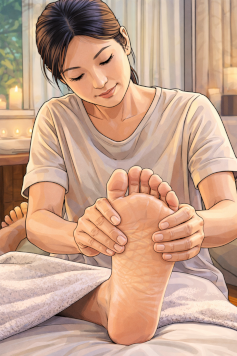 bd d'une personne en train de masser un pied